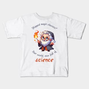 Cute Wizard Magic vs Science Kids T-Shirt